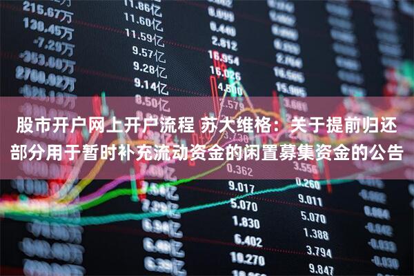 股市开户网上开户流程 苏大维格：关于提前归还部分用于暂时补充流动资金的闲置募集资金的公告