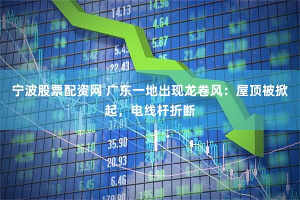 宁波股票配资网 广东一地出现龙卷风：屋顶被掀起，电线杆折断